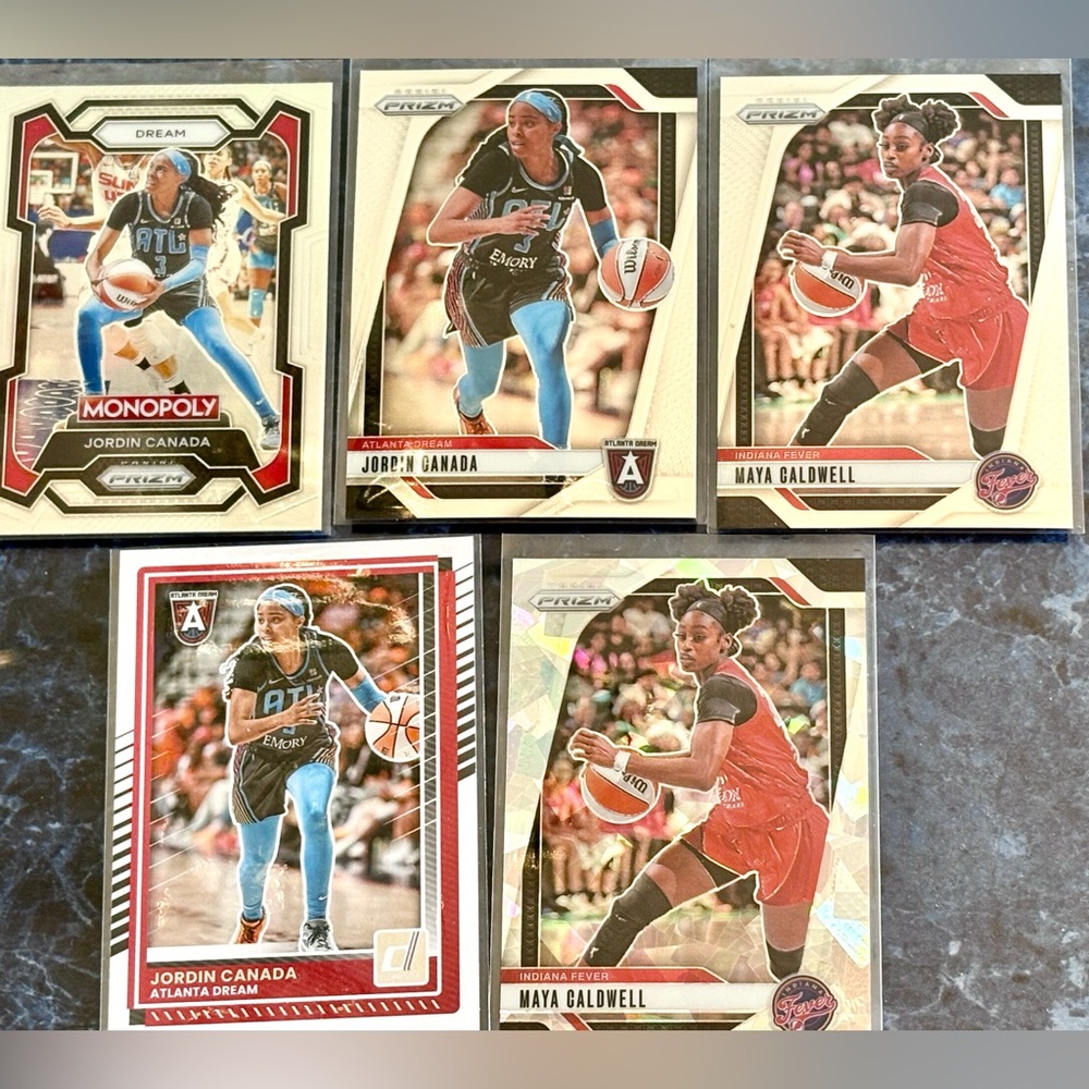 Basketball Cards Jordin Canada Atlanta Dream and Maya Caldwell Indiana Fever
